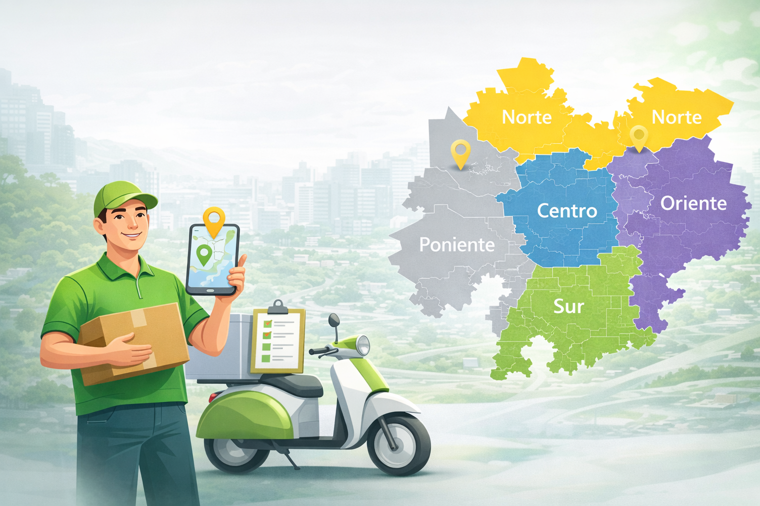 Mapa de zonas de despacho en Santiago